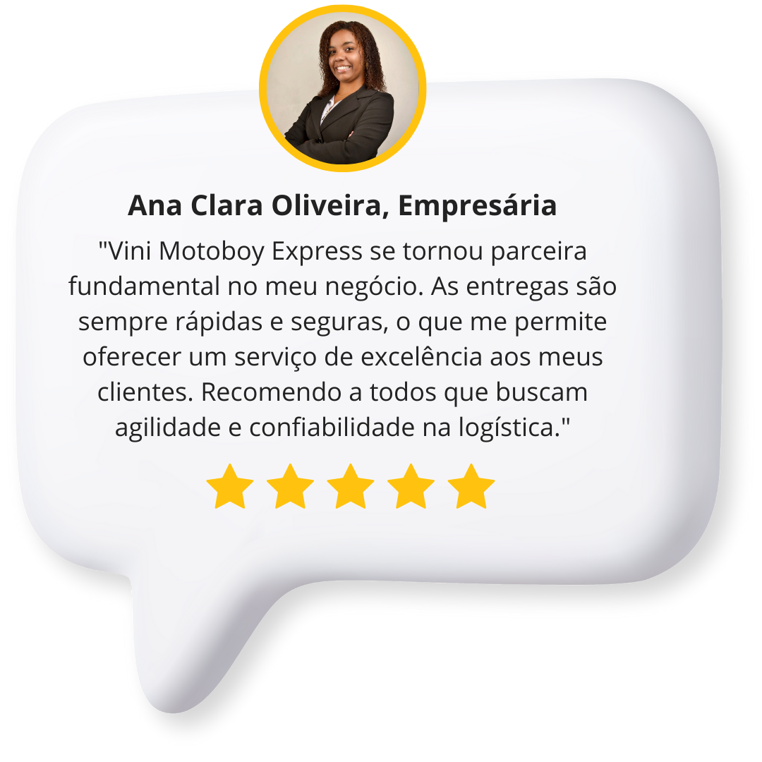 Depoimentos site Vini Motoboy Express