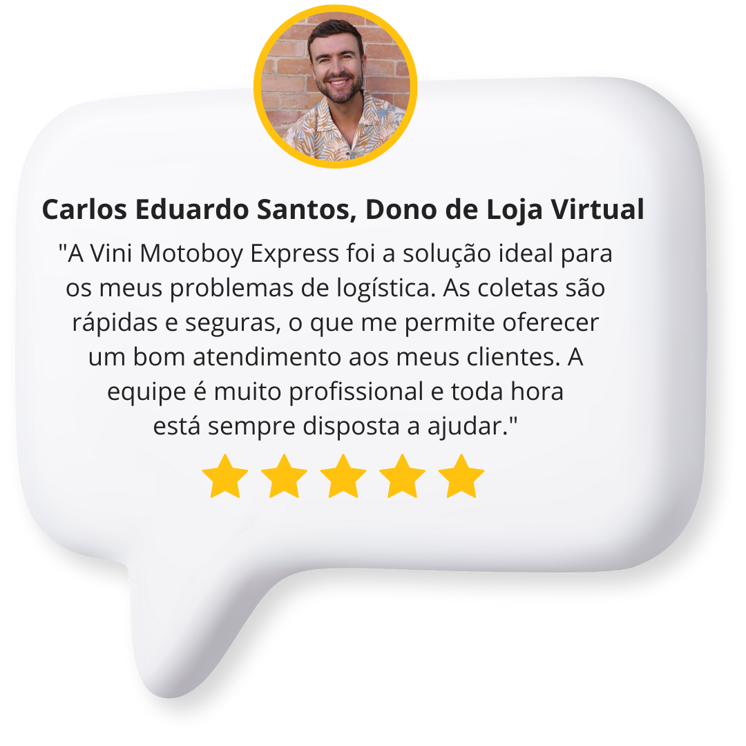Depoimentos site Vini Motoboy Express