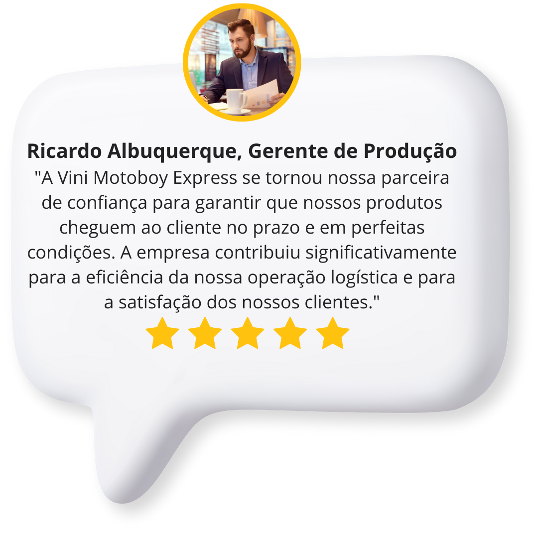 Depoimentos site Vini Motoboy Express